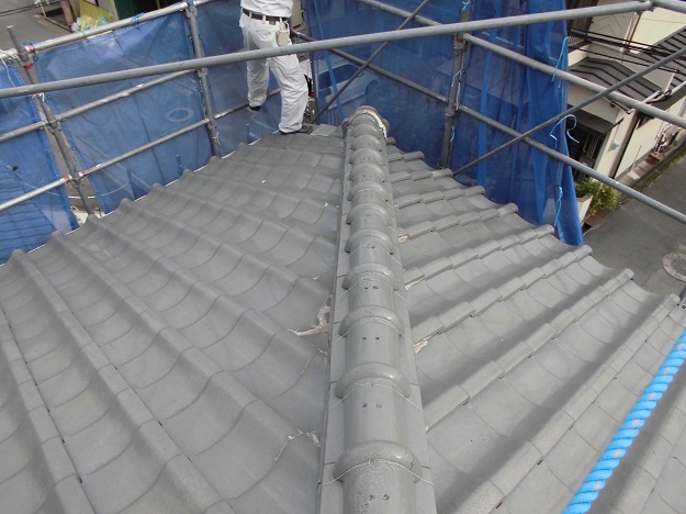 加古川市　棟　瓦　劣化